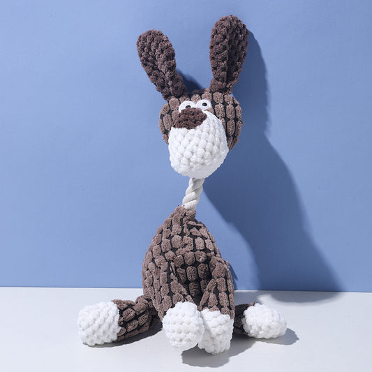 Squeaky Chew Dog Toy [Brown Dog]