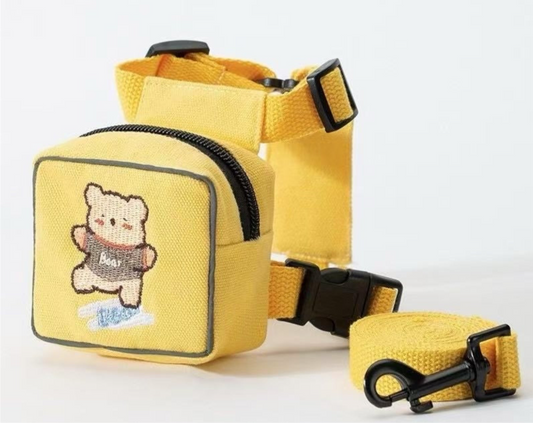 Bear Buddy Dog Harness with Built-in Pouch – Yellow
