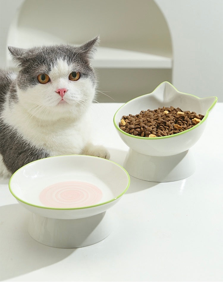 Elevated Cat Bowl – Ceramic Anti-Black Chin Feeder