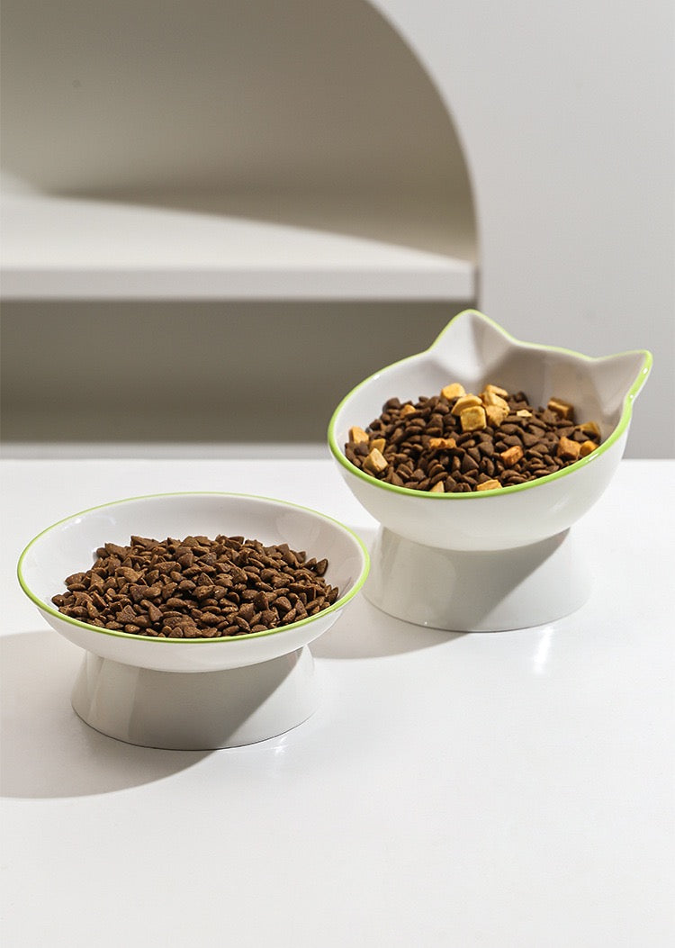 Elevated Cat Bowl – Ceramic Anti-Black Chin Feeder