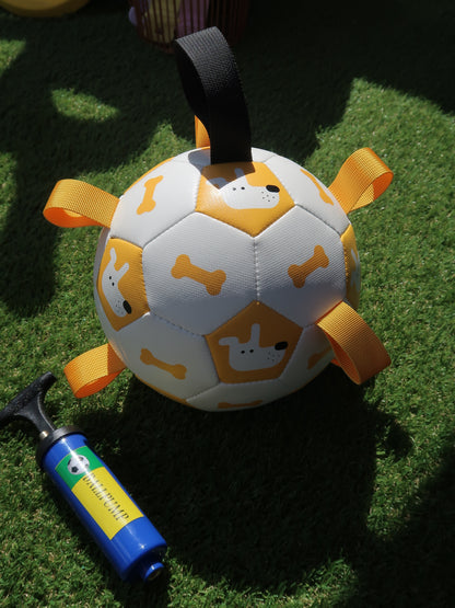 Tug & Play Pet Soccer Ball [White & Yellow]