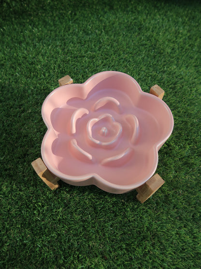 Ceramic Slow Feeder Bowl [Coral Pink]