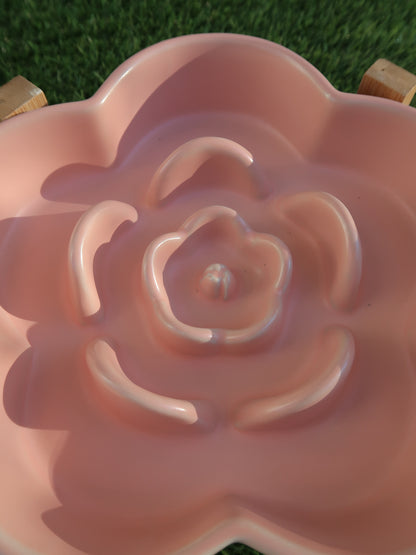 Ceramic Slow Feeder Bowl [Coral Pink]