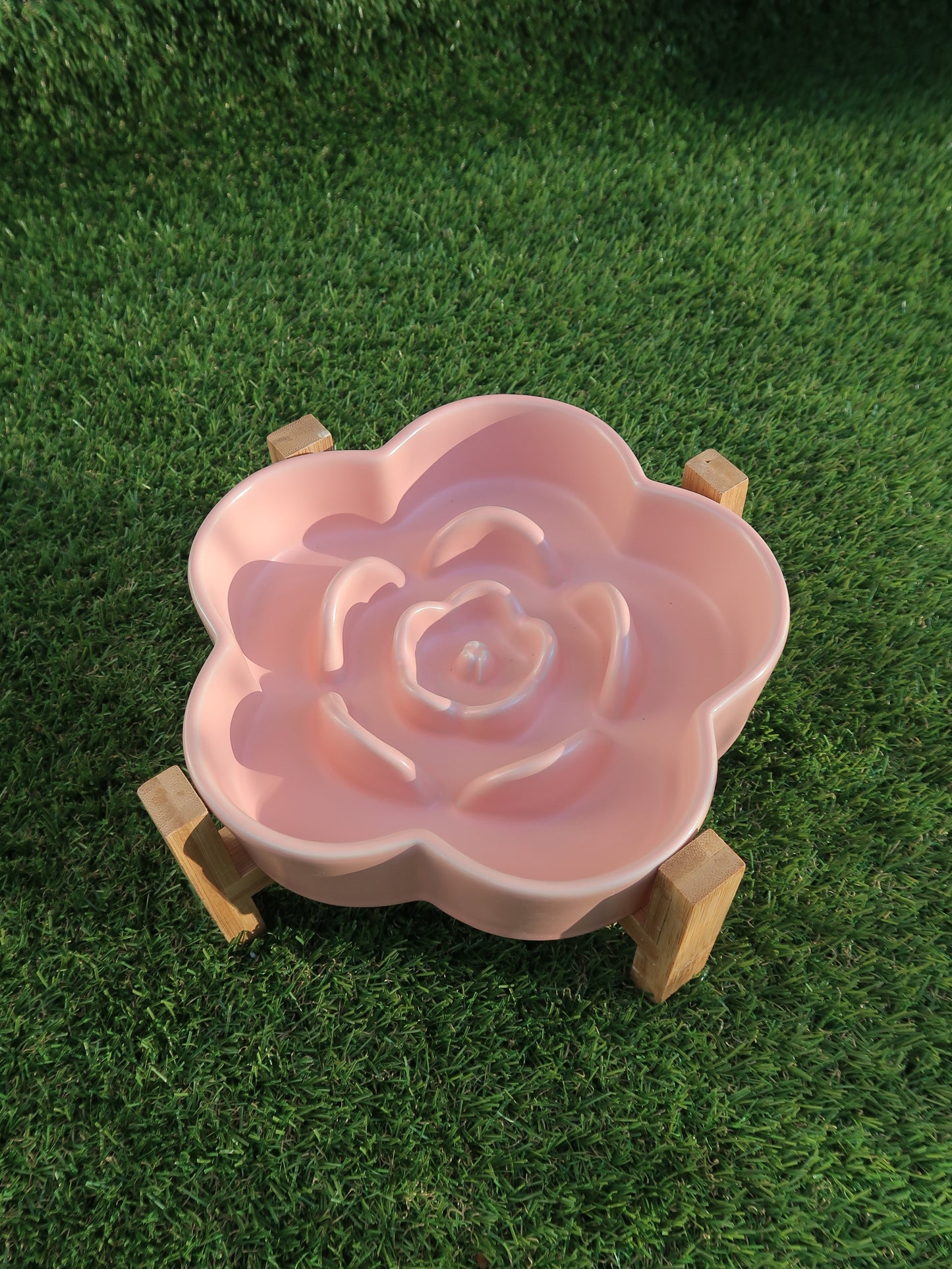 Ceramic Slow Feeder Bowl [Coral Pink]