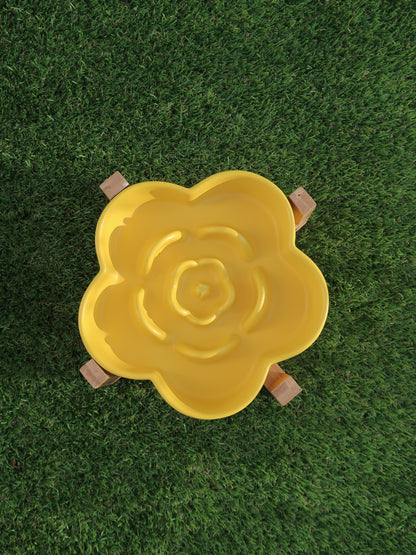 Ceramic Slow Feeder Bowl [Lemon]
