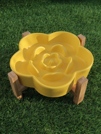 Ceramic Slow Feeder Bowl [Lemon]