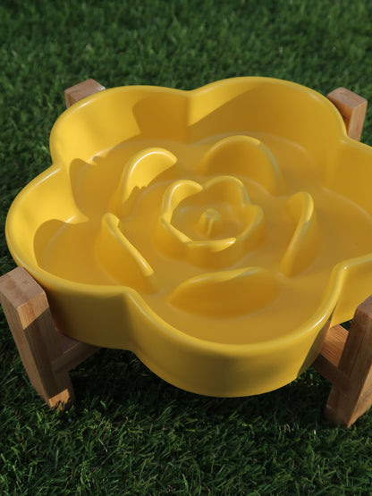 Ceramic Slow Feeder Bowl [Lemon]