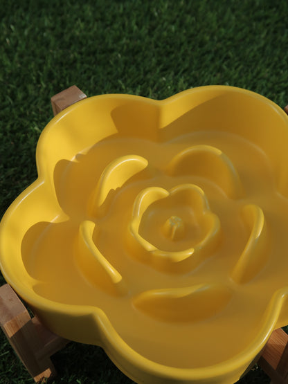 Ceramic Slow Feeder Bowl [Lemon]