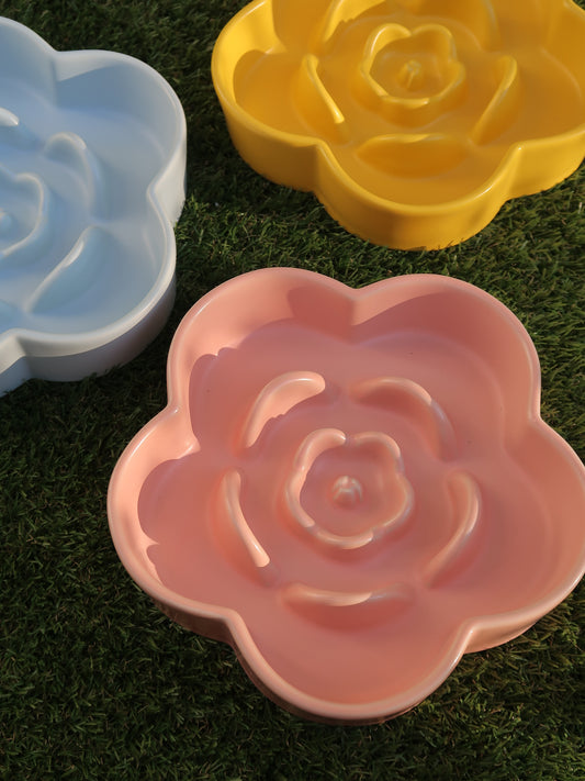 Ceramic Slow Feeder Bowl [Coral Pink]