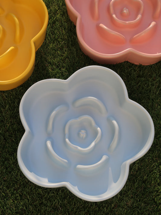 Ceramic Slow Feeder Bowl [Blue]