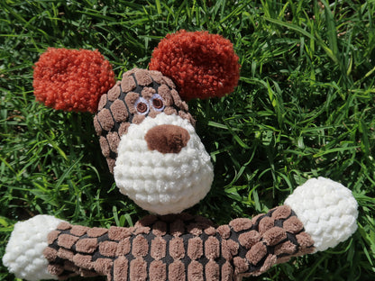 Squeaky Plush Puppy Chew Toy [Brown Dog]