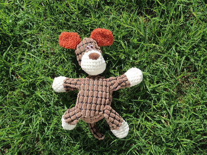 Squeaky Plush Puppy Chew Toy [Brown Dog]
