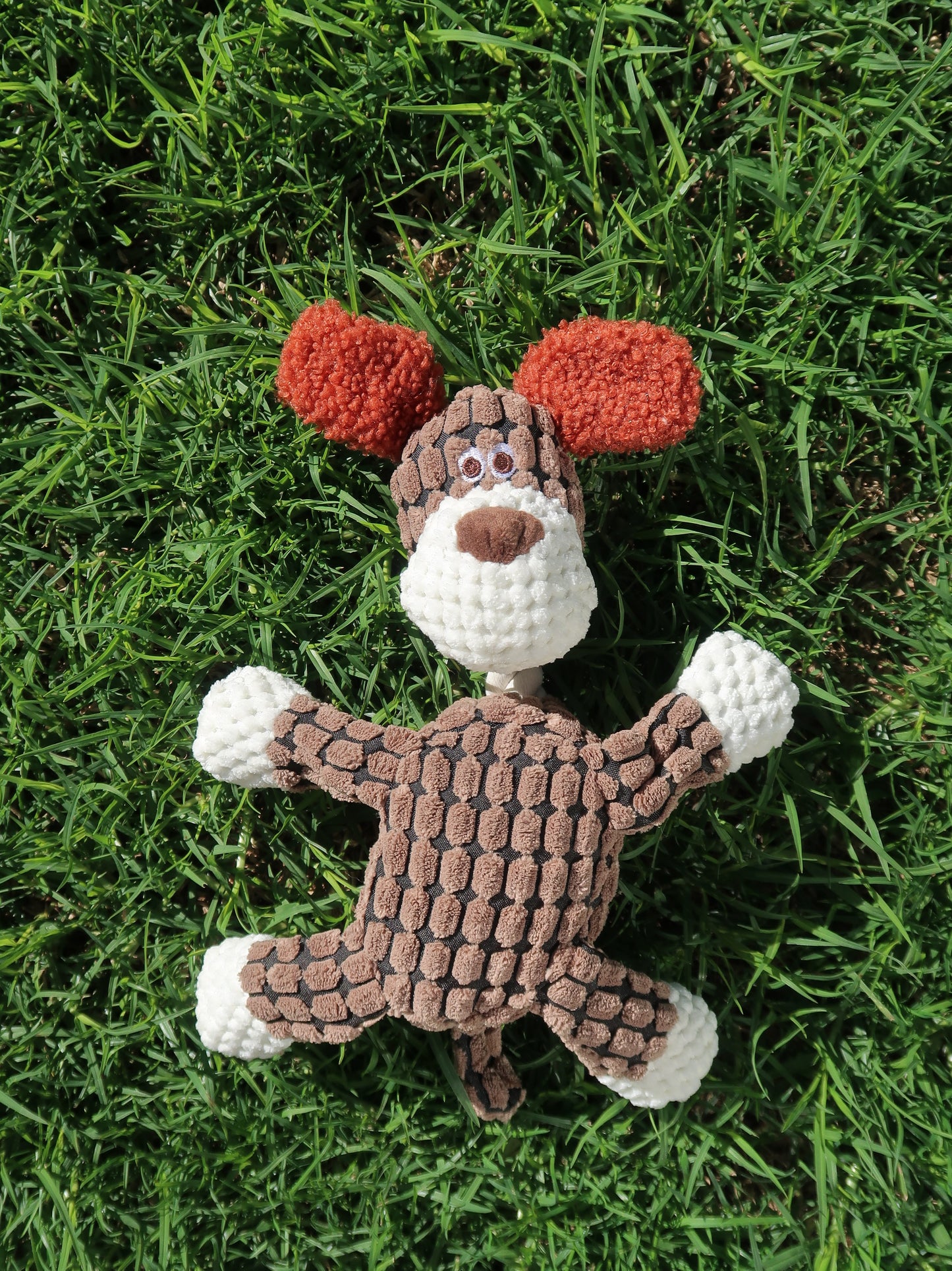 Squeaky Plush Puppy Chew Toy [Brown Dog]