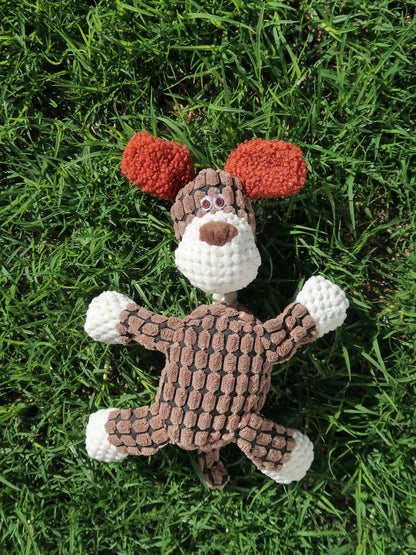 Squeaky Plush Puppy Chew Toy [Brown Dog]