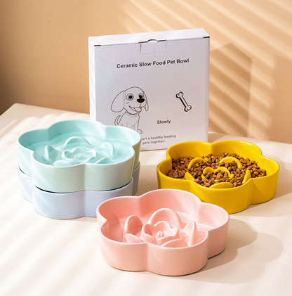 Ceramic Slow Feeder Bowl [Lemon]