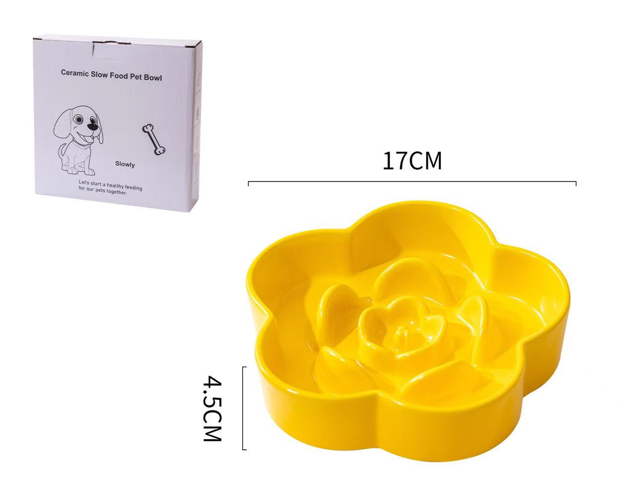 Ceramic Slow Feeder Bowl [Lemon]